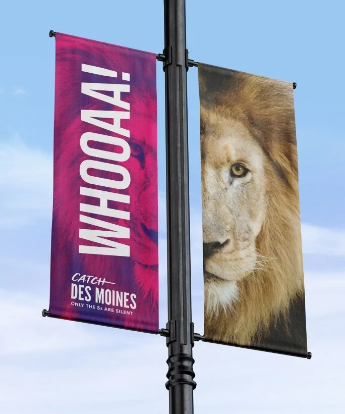 Catch dsm pole banners