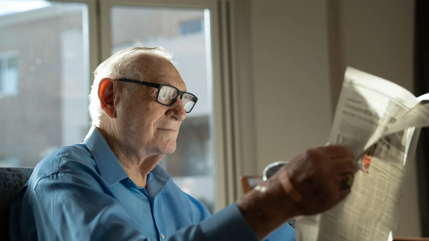 Retieree reading