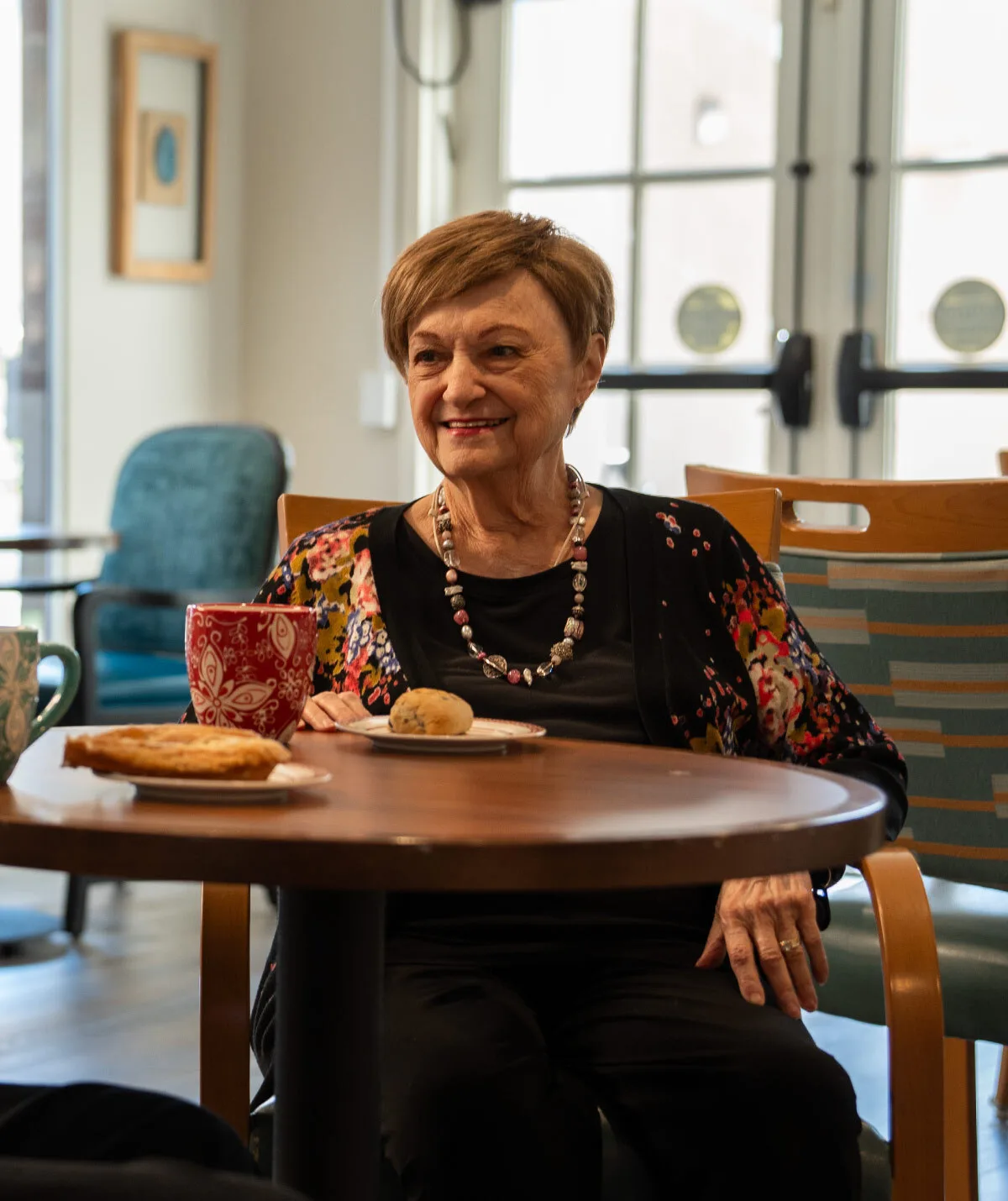 Retieree enjoying snack